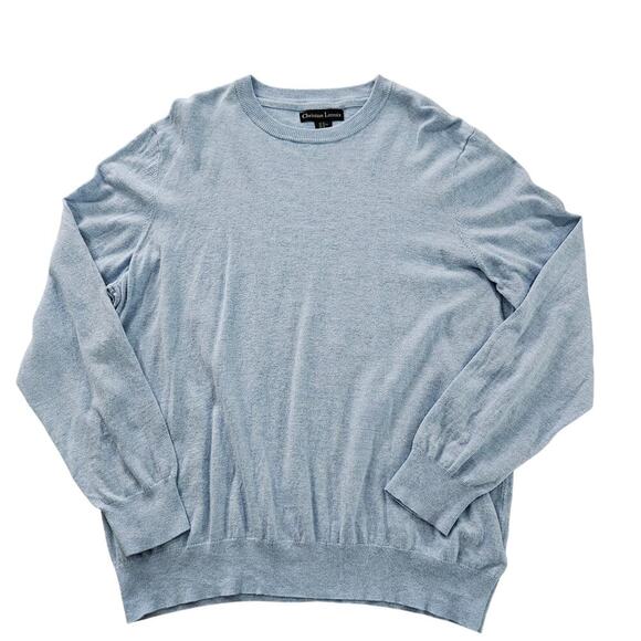 Christian Lacroix Other - Christian Lacroix Mens Light Blue Sweater Blue Pima Cotton Silk Cashmere Size XL
